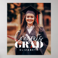 Congrats Grad Modern Simple Script Custom Photo