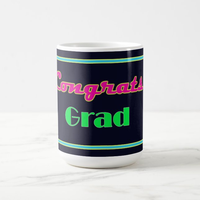 Congrats Grad Neon Letters Coffee Mug (Center)
