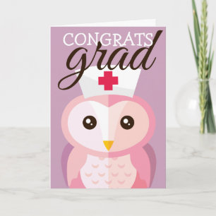 Congrats Grad Nurse Owl Card