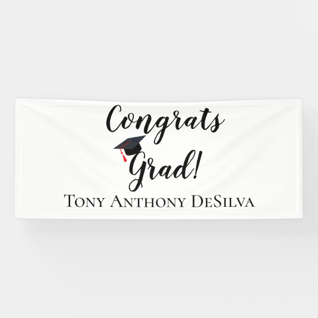 Congrats Grad Personalised Graduation Banner 2022 (Horizontal)