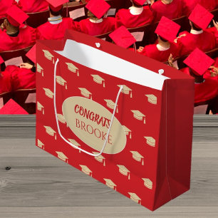Congrats Grad! Personalised Red Gift bag