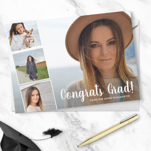 Congrats Grad, Photo Collage, Fun Graduation Party Announcement