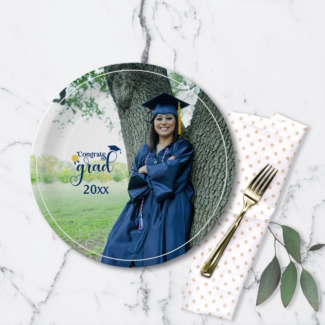 Congrats Grad Photo Graduation Paper Plates (Creator Uploaded)
