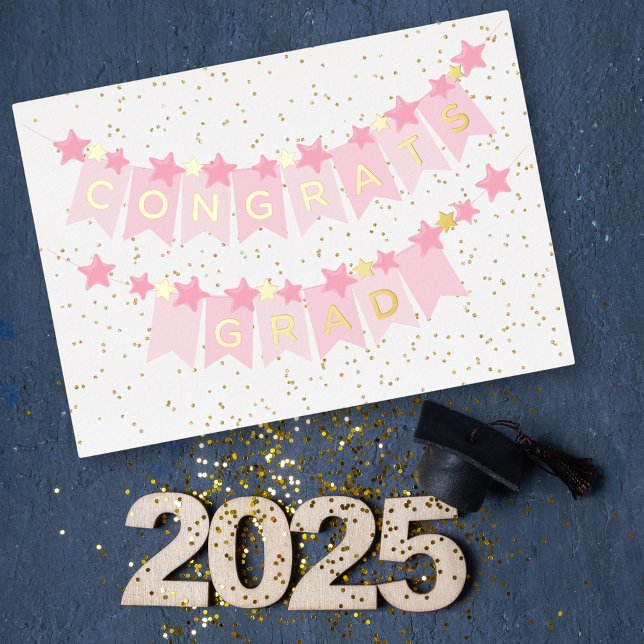 Congrats Grad Pink Foil Card (Creator Uploaded)