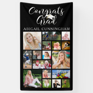 Congrats Grad Script Typography 17 Photo Collage Banner