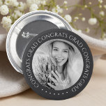 Congrats Grad Simple Modern Custom Photo 6 Cm Round Badge<br><div class="desc">This simple and modern design is composed of serif typography and add a custom photo.</div>