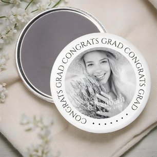 Congrats Grad Simple Modern Custom Photo Magnet
