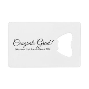 Congrats grad white custom script text class year