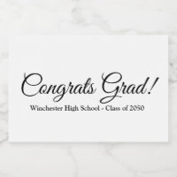 Congrats grad white custom script text class year
