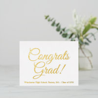 Congrats grad white gold custom school class year