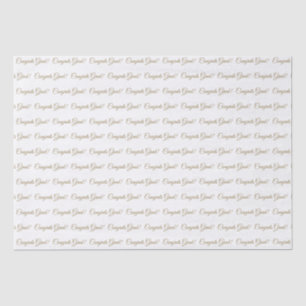 Congrats grad white gold elegant script pattern tissue paper