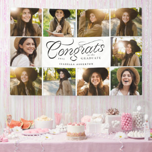 Congrats graduate 10 photo trendy graduation party banner
