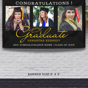 Congrats Graduate 2025 Graduation 3 Photo Collage  Banner