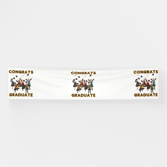 Congrats Graduate 2.5x12 Vinyl Banner (Horizontal)