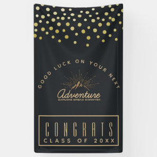 Congrats Graduate Adventure Mountain with Sunrays Banner