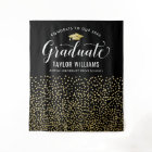 Congrats Graduate Black Gold Confetti Backdrop