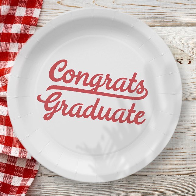 Congrats Graduate Classic Simple Sport Paper Plate (Creator Uploaded)