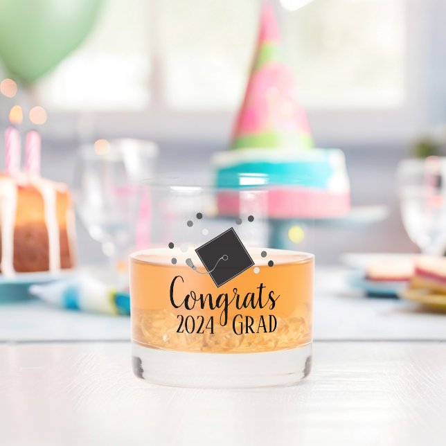 Congrats Graduate Custom Whiskey Glass (Insitu (Birthday))