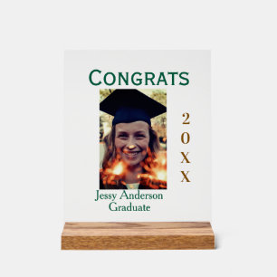Congrats graduate green gold year 20XX namesimple Acrylic Sign