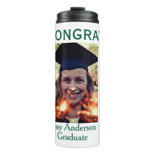 Congrats graduate green gold year 20XX namesimple Thermal Tumbler