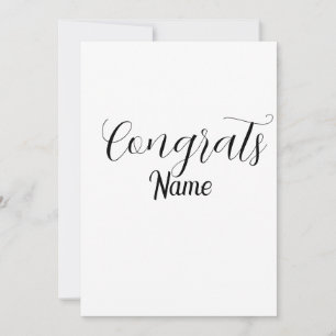 Congrats graduate name simple minimal year class  invitation