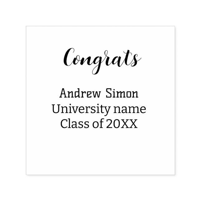 Congrats graduate name university name class 20XX Self-inking Stamp (Design)