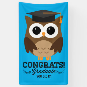 Congrats Graduate   Owl in Hat Banner
