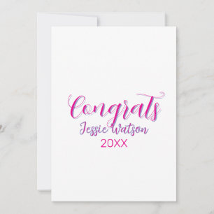 Congrats graduate pink purple name year 20XX date  Invitation