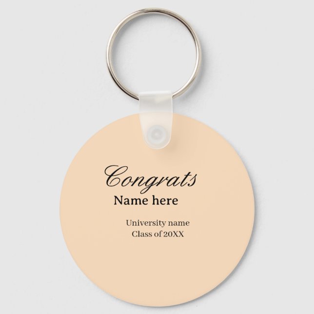 Congrats graduate university name class of 20XX na Key Ring (Front)