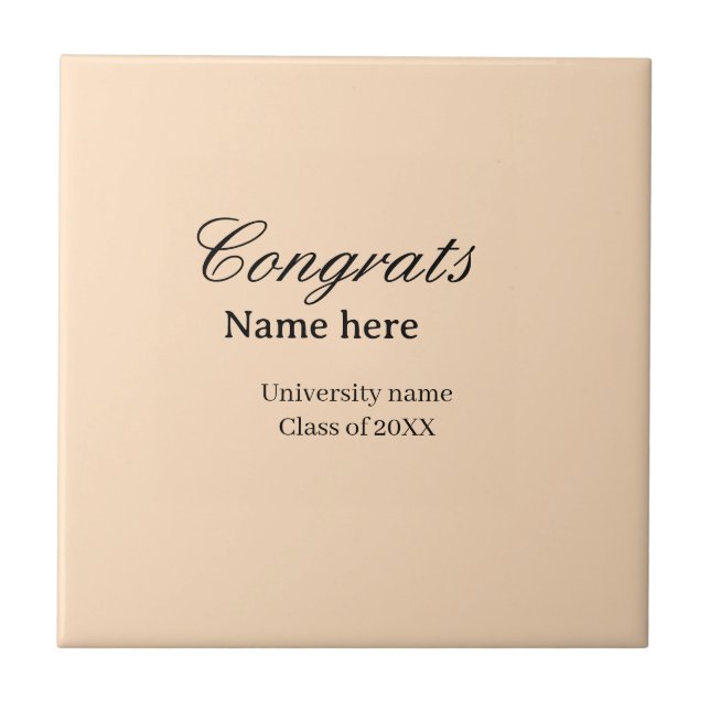 Congrats graduate university name class of 20XX na Tile (Front)