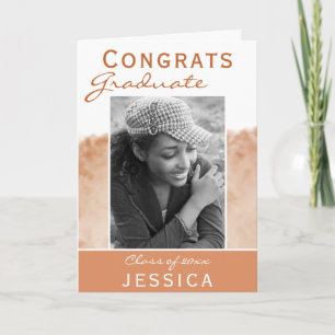 Congrats Graduate Watercolor Photo Graduation Card