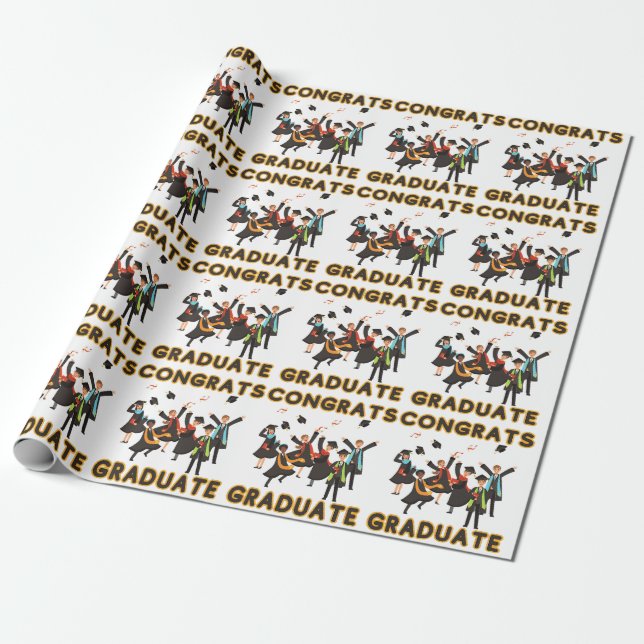 Congrats Graduate Wrapping Paper (Unrolled)