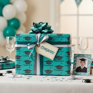 Congrats! Graduation cap Wrapping Paper