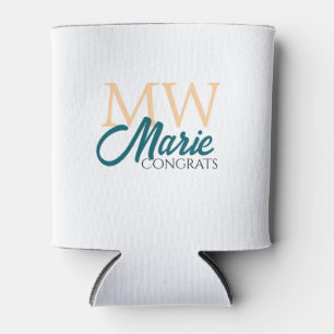 Congrats graduation monogram orange blue 20XX year Can Cooler