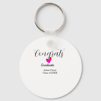Congrats graduation name class of 20XX year heart  Key Ring