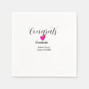 Congrats graduation name class of 20XX year heart Napkin