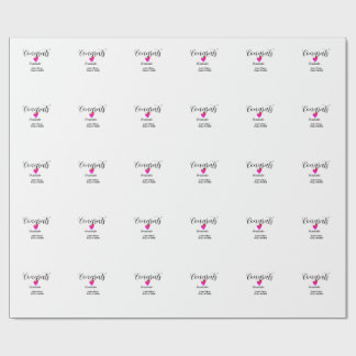 Congrats graduation name class of 20XX year heart  Wrapping Paper