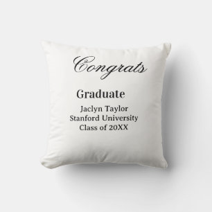 Congrats graduation name university name class of cushion