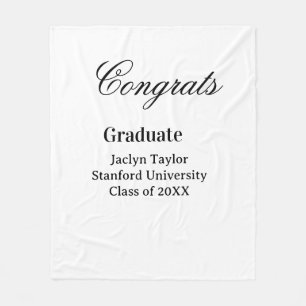 Congrats graduation name university name class of  fleece blanket