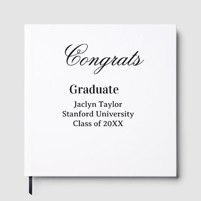 Congrats graduation name university name class of  guest book (Front)