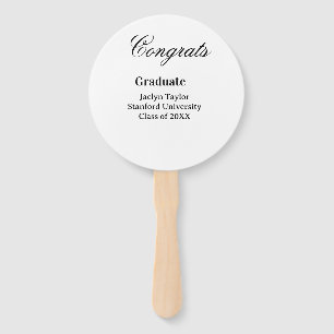 Congrats graduation name university name class of  hand fan