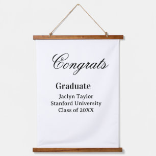 Congrats graduation name university name class of hanging tapestry