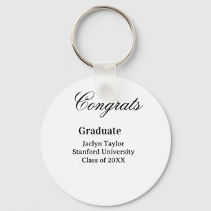 Congrats graduation name university name class of key ring