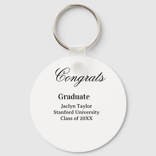 Congrats graduation name university name class of  key ring (Front)
