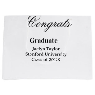 Congrats graduation name university name class of large gift bag