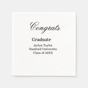 Congrats graduation name university name class of napkin
