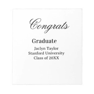 Congrats graduation name university name class of  notepad