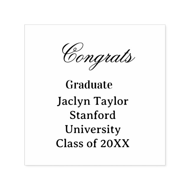 Congrats graduation name university name class of  self-inking stamp (Design)