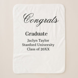 Congrats graduation name university name class of sherpa blanket