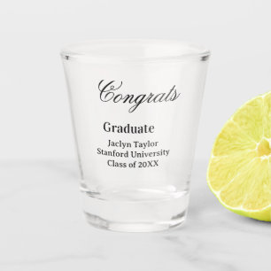 Congrats graduation name university name class of  shot glass